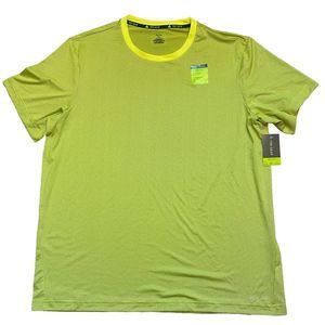 NWT Tek Gear Dry Tek Bright Yellow Wicking Stretch Athletic T Shirt Men’s Sz XL